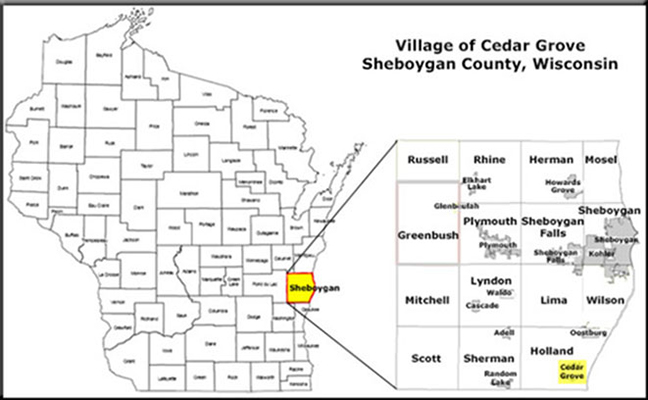 Village of Cedar Grove & Sheboygan County Map